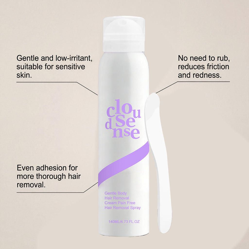 Uso del spray depilatorio Loomi en axilas, piernas y brazos