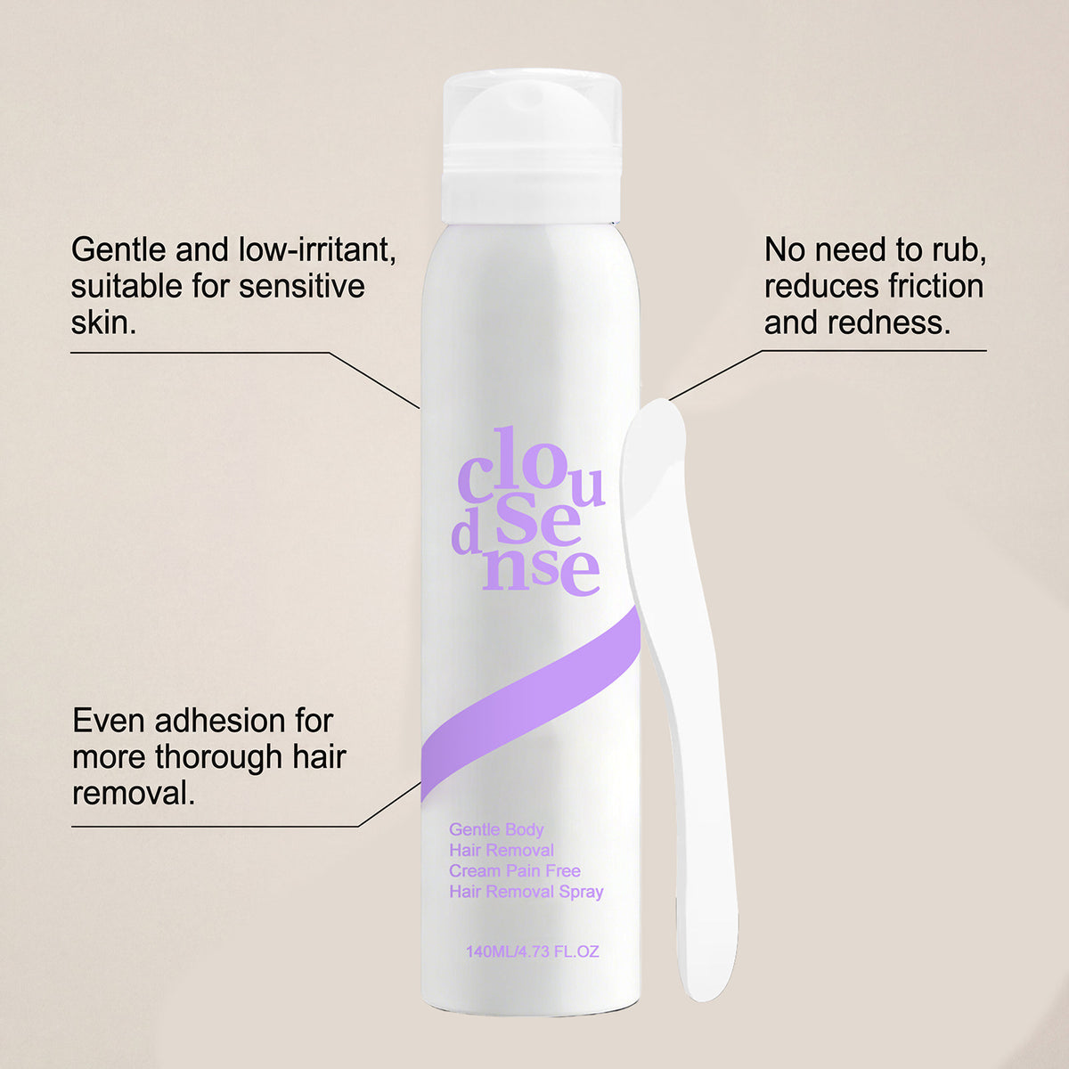 Uso del spray depilatorio Loomi en axilas, piernas y brazos